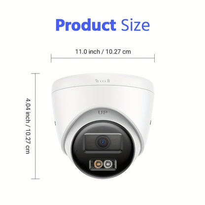 Beveiligingscamera – Bewakingscamera – IP Camera – Buitencamera – Turret Camera – 3K 5MP Resolutie – AI Kleurennachtzicht & Tweerichtingsaudio