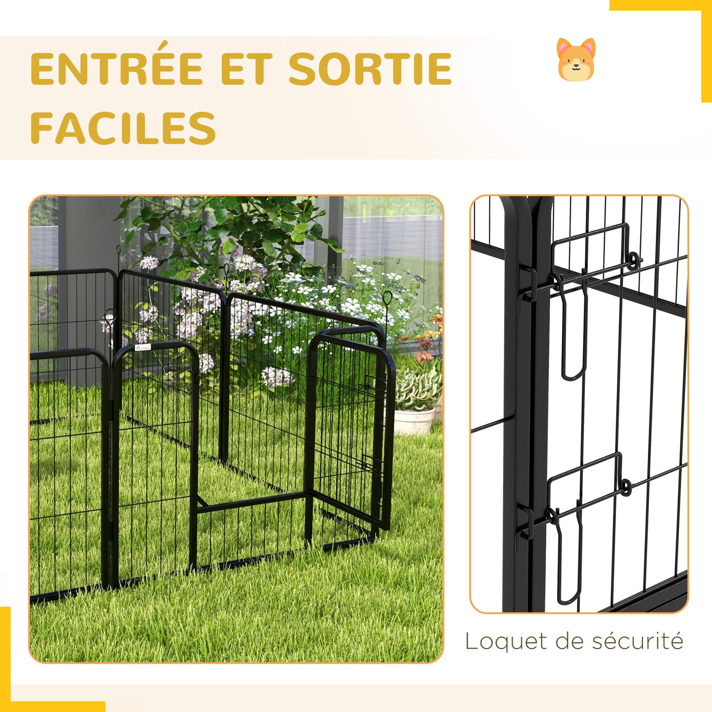 Dierenren – Hondenren – Knaagdierren – Konijnenren – Huisdierenren – Zwart – Stalen Epoxy Coating – Modular Met Afsluitbare Deur