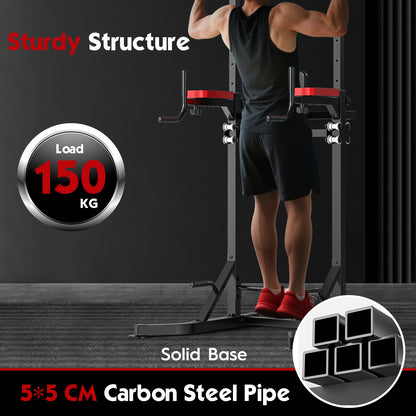 Adjustable Height Pull-up Bar with Backrest and Hydraulic System for Home Gym Strength Training Station - Suitable for Adults and Teenagers