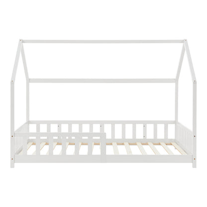 Kinderbed – Kinderbedden – Eenpersoonsbed – Hoogslaper – Stapelbed – Huisbed Design – Veilig Valbeveiliging – 90x200 cm Vurenhout
