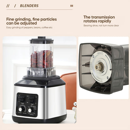 3-in-1 Elektrische Blender – Multifunctionele Mixer – Sapcentrifuge – Smoothiemaker – Keukenmachine – 9500W Krachtige Motor – 3L, 1,5L en 0,5L Containers