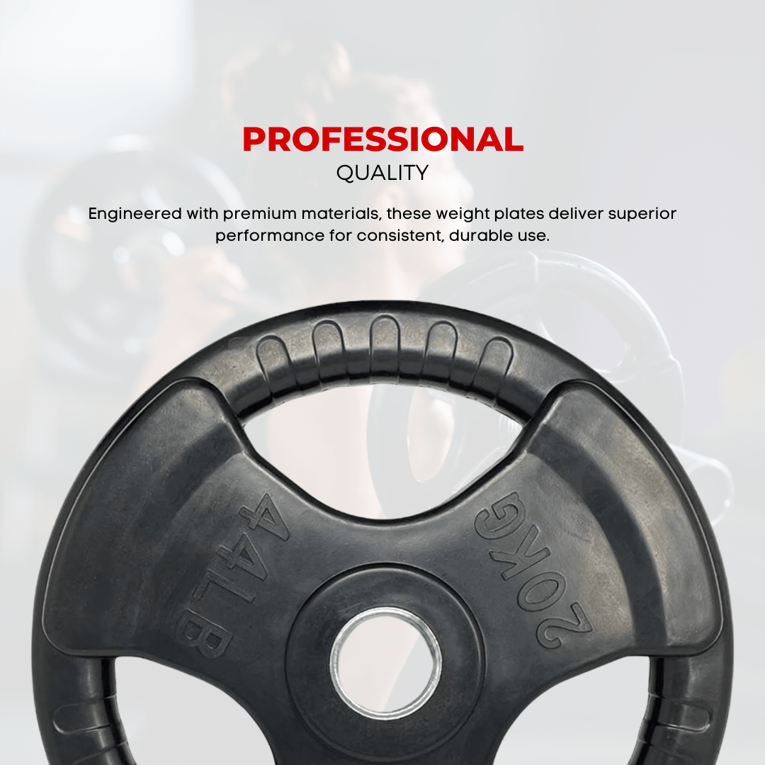 Weight Plate Value Set – Tri-Grip Rubber-Coated Cast Iron – 37.5KG, 107.5KG, 147.5KG, 290KG – 50mm Hole for Strength Training, Powerlifting, CrossFit & Home Gym
