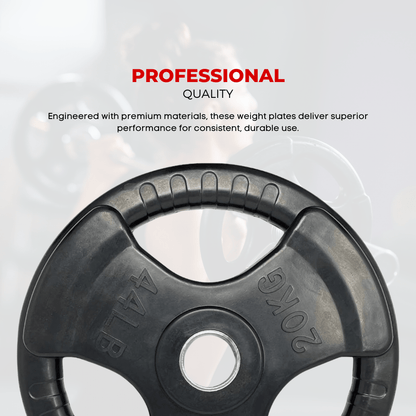 Weight Plate Value Set – Tri-Grip Rubber-Coated Cast Iron – 37.5KG, 107.5KG, 147.5KG, 290KG – 50mm Hole for Strength Training, Powerlifting, CrossFit & Home Gym