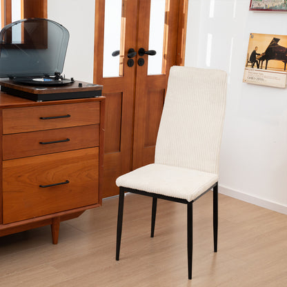 Eetkamerstoelen – Stoelen – Dining Chairs – Eetkamer Stoel Set – Bureaustoelen – Lichtbruin – Metalen Frame – Comfortabele Hoge Rugleuning