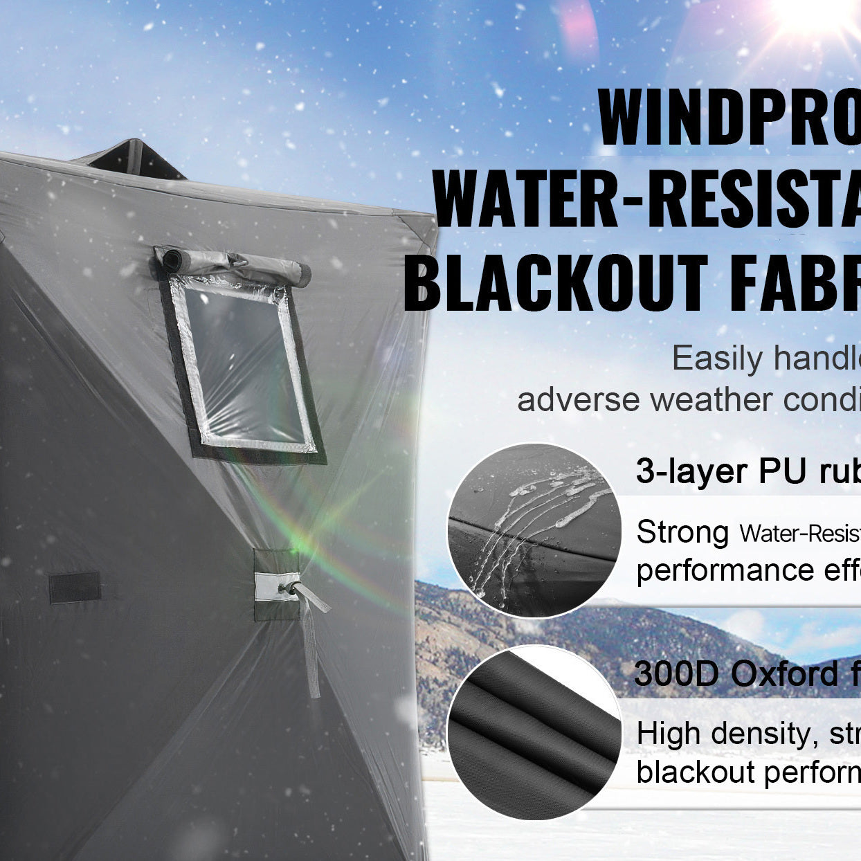 IJsvissershut – Ijsshelter – Vistoestel – Vismand – Visserstent – Draagbaar Pop-up Systeem – Water- en Windbestendig Polyester