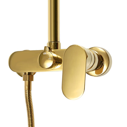 Doucheset – Regendouche – Douchekraan – Douchekop – Showerrail – Titanium & RVS – Verstelbare Hoogte 81-113,5 cm
