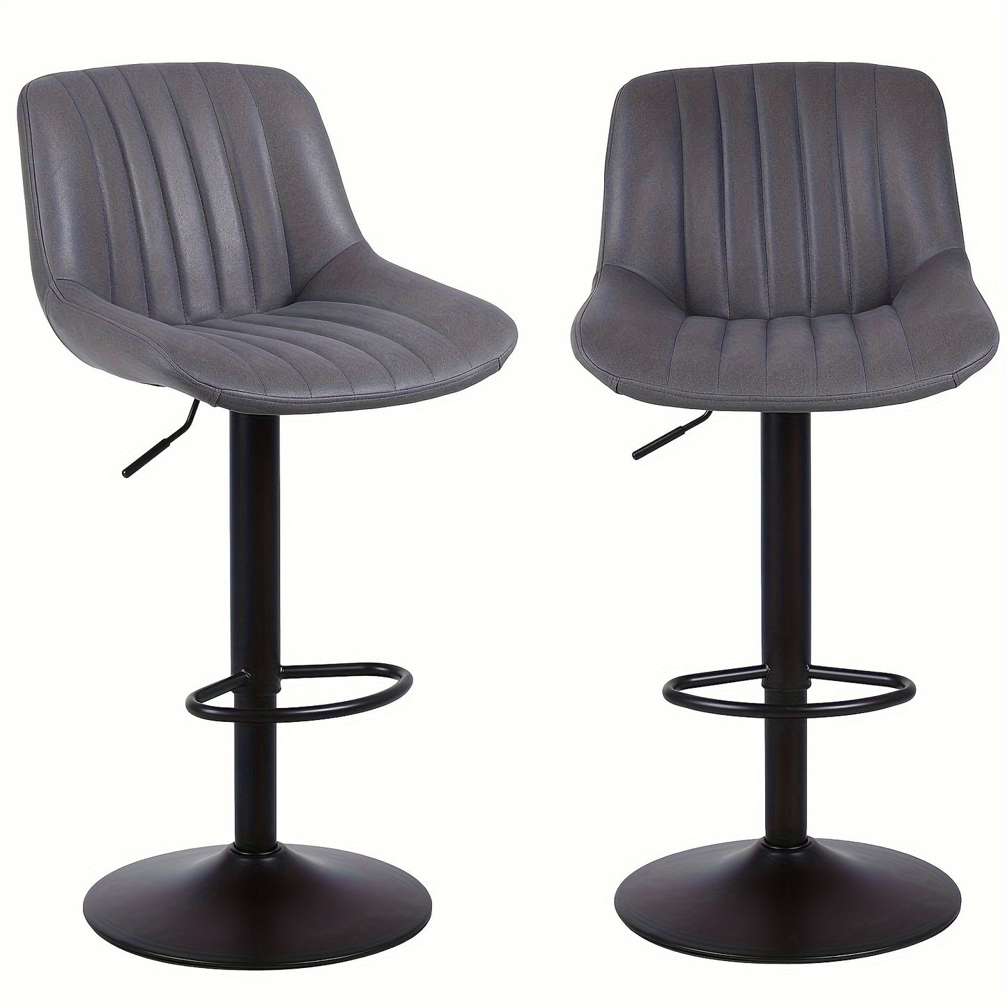 Barstoelen – Barkrukken – Keukenstoelen – Ontbijtstoelen – Draaibare Barstoelen Set 2 Stuks – Verstelbare Zithoogte – PU Leren Bekleding