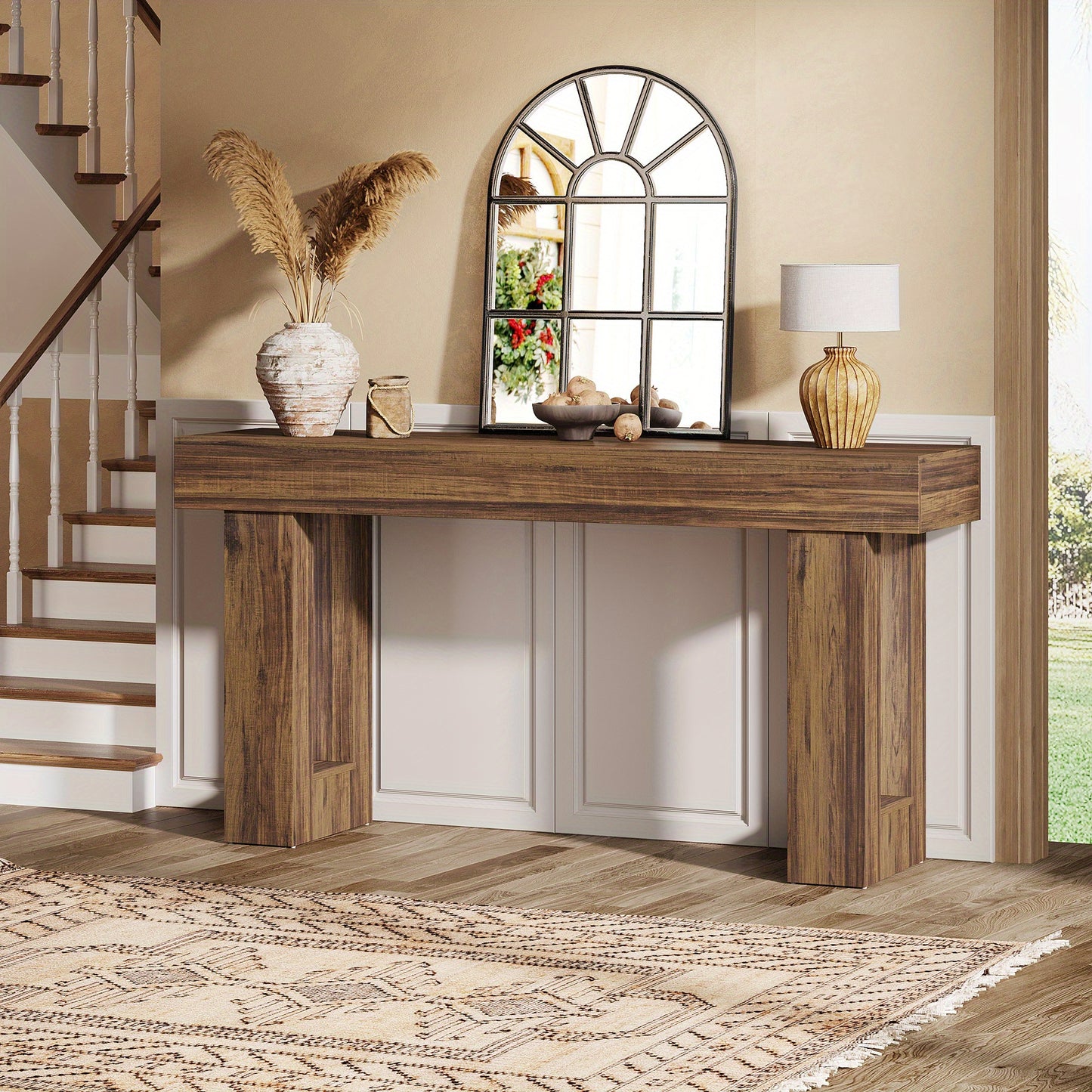 Sofa Tafel – Sidetable – Console Tafel – Haltafel – Bijzettafel – 160 cm Lang – Rustiek Houten Ontwerp – Stevige Constructie & Eenvoudige Montage