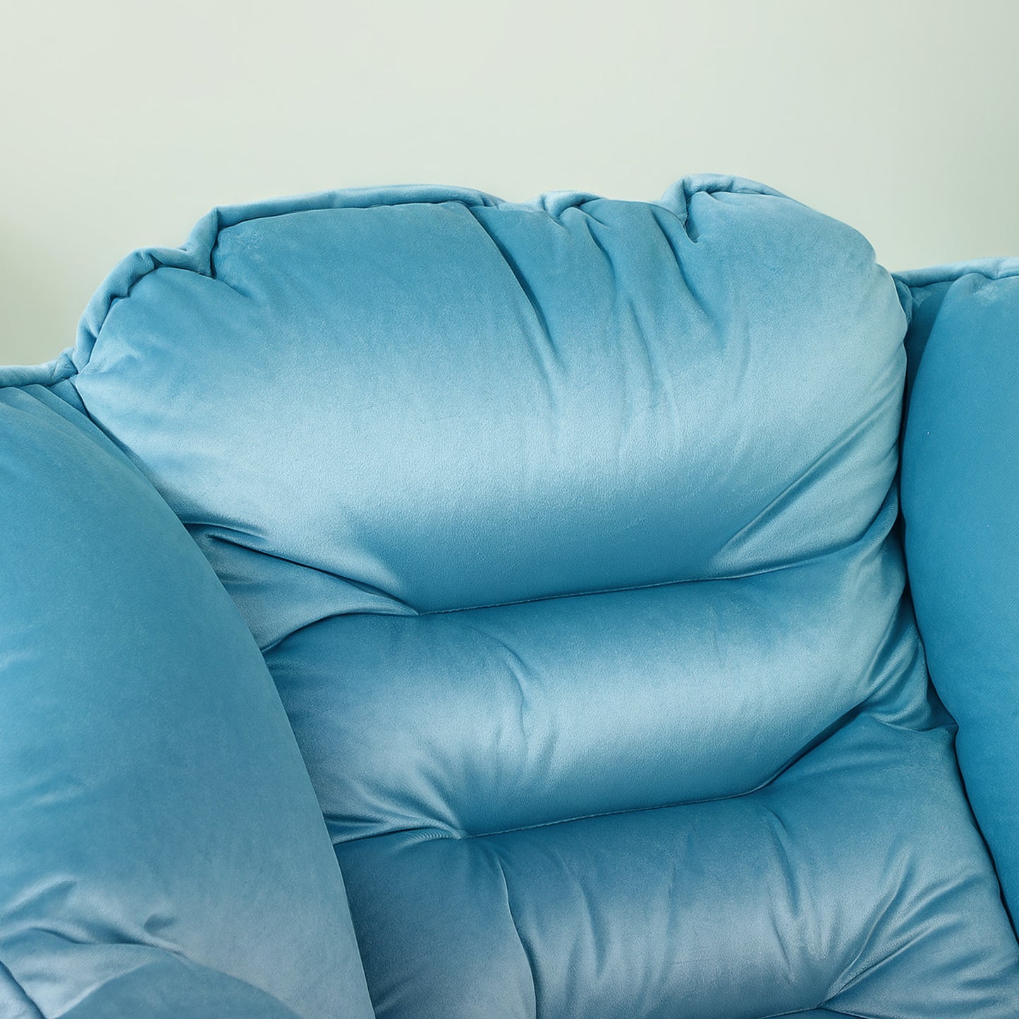 Blauwe Accentstoel – Moderne Fauteuil – Gestoffeerde Stoel – Design Zitmeubel – Opbergruimte Stoel – Gestoffeerd Zitvlak – Stevige Stalen Poten