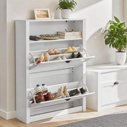 Schoenenkast – Schoenenrek – Schoenenopberger – Opbergkast – Halmeubel – Compact 80x24x110 cm – MDF Met 2 Laden En Extra Opbergruimte