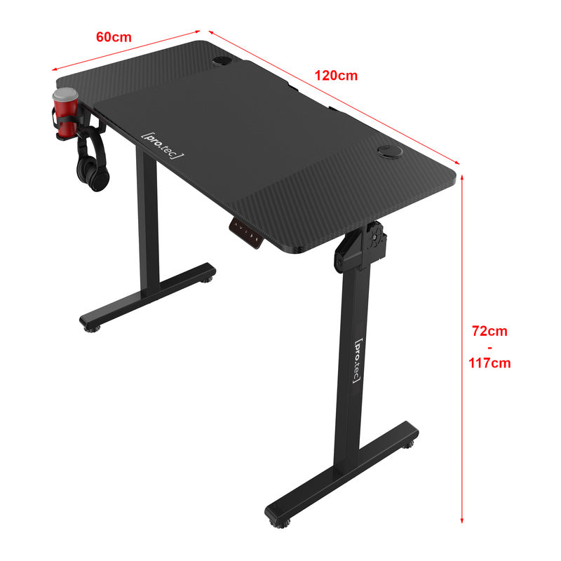 Verstelbaar Bureau – Zit-Sta Bureau – Hoogte Verstelbaar Bureau – Bureau Met Wieltjes – Elektrisch Verstelbaar – 120x60 cm Tafelblad – Met Geheugenfunctie