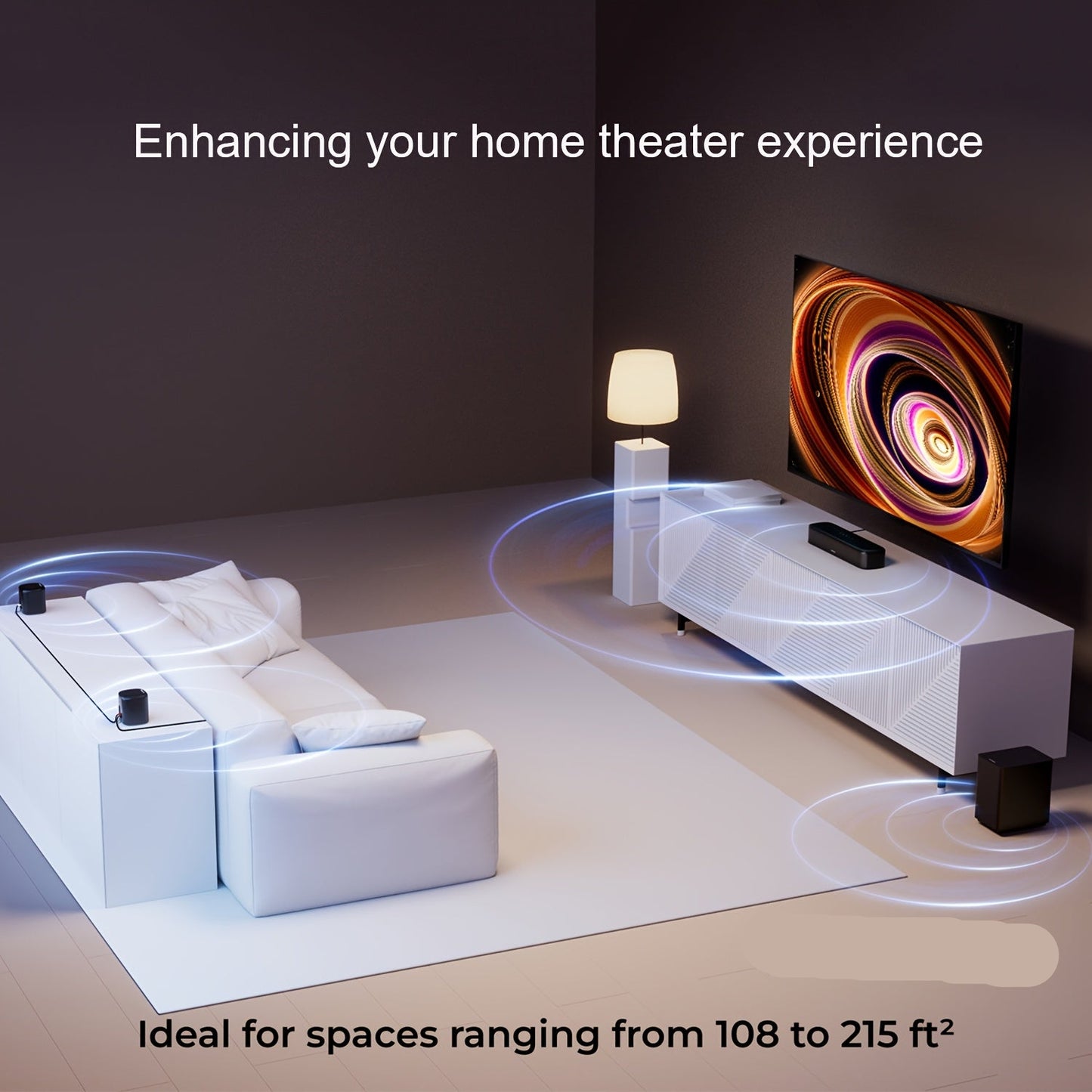 Home cinema set – Home theater systeem – Surround speakerset – Soundbar – 5.1-kanaals speakers – 250W Krachtige Bas – Draadloze App Bediening