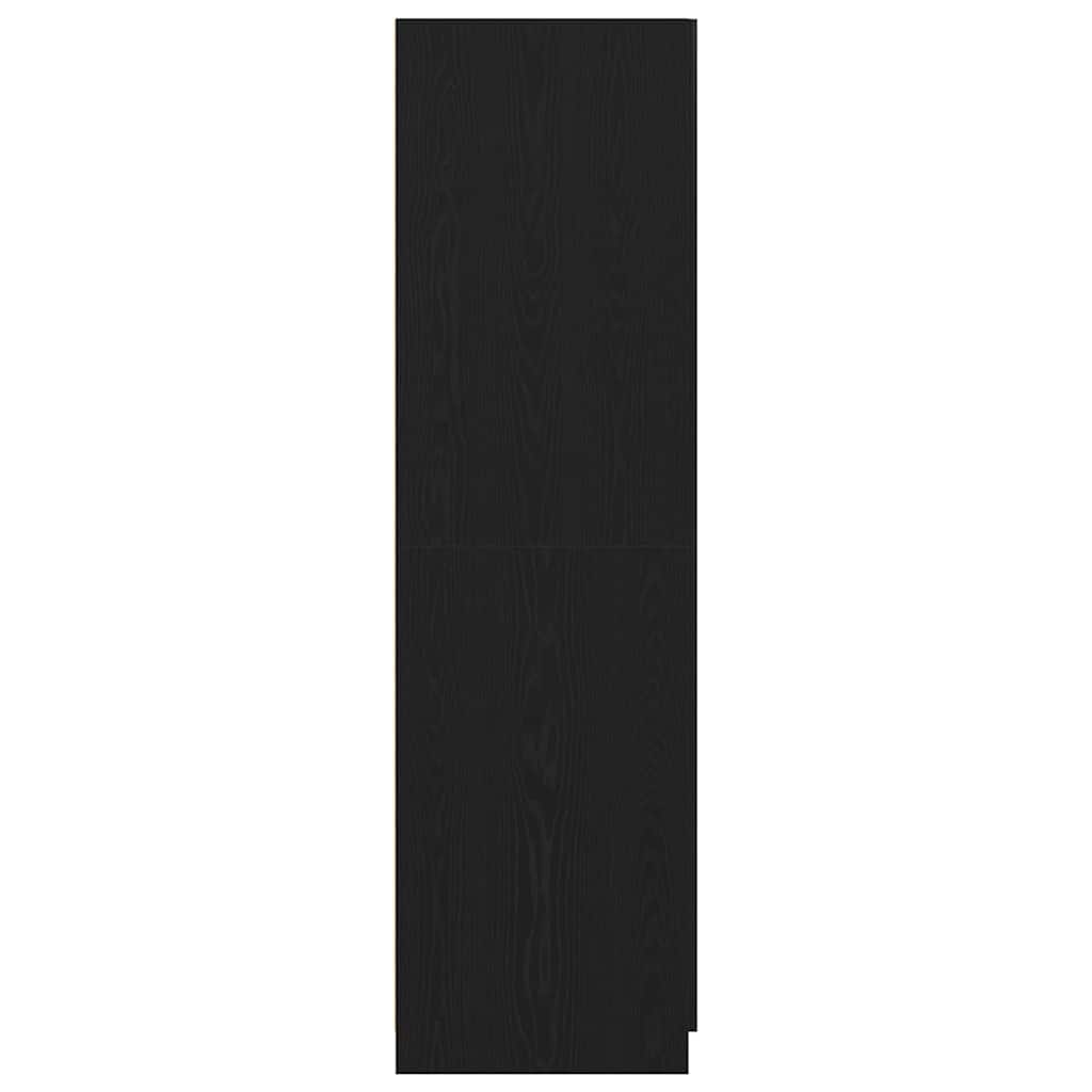 Kledingkast – Garderobekast – Opbergkast – Kleerkast – Dichte Kast – Zwarte Eikenlook – Compact 80x52x180 cm – Mat Composiethout
