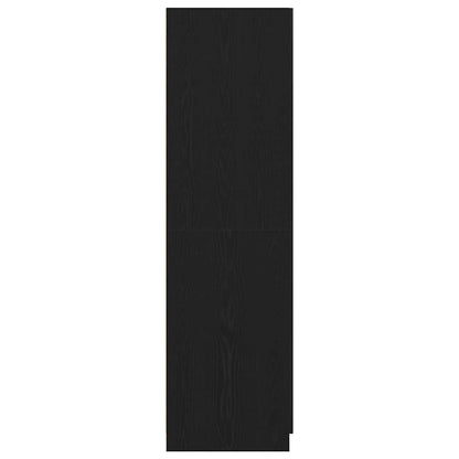 Kledingkast – Garderobekast – Opbergkast – Kleerkast – Dichte Kast – Zwarte Eikenlook – Compact 80x52x180 cm – Mat Composiethout