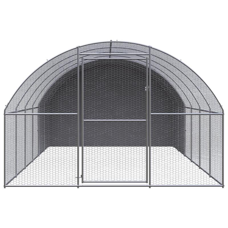 Kippenren Outdoor – Kippenhok – Pluimveerek – Hennenren – Hennenhok – Gegalvaniseerd Staal – 3x6x2 Meter – Geen Elektriciteit Nodig