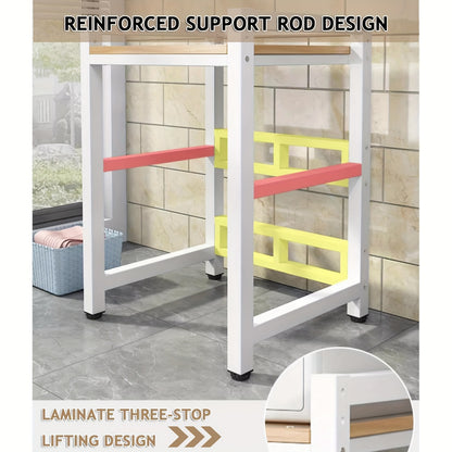 Washing Machine Pedestal, Tumble Washer Dryer Stand Stacking Kits Height Adjustable for Washing Machine, Tumble Dryer, Dishwasher - Space Saving Pedestal for Bathrooms, Laundry, Utility & Kitchens (White)