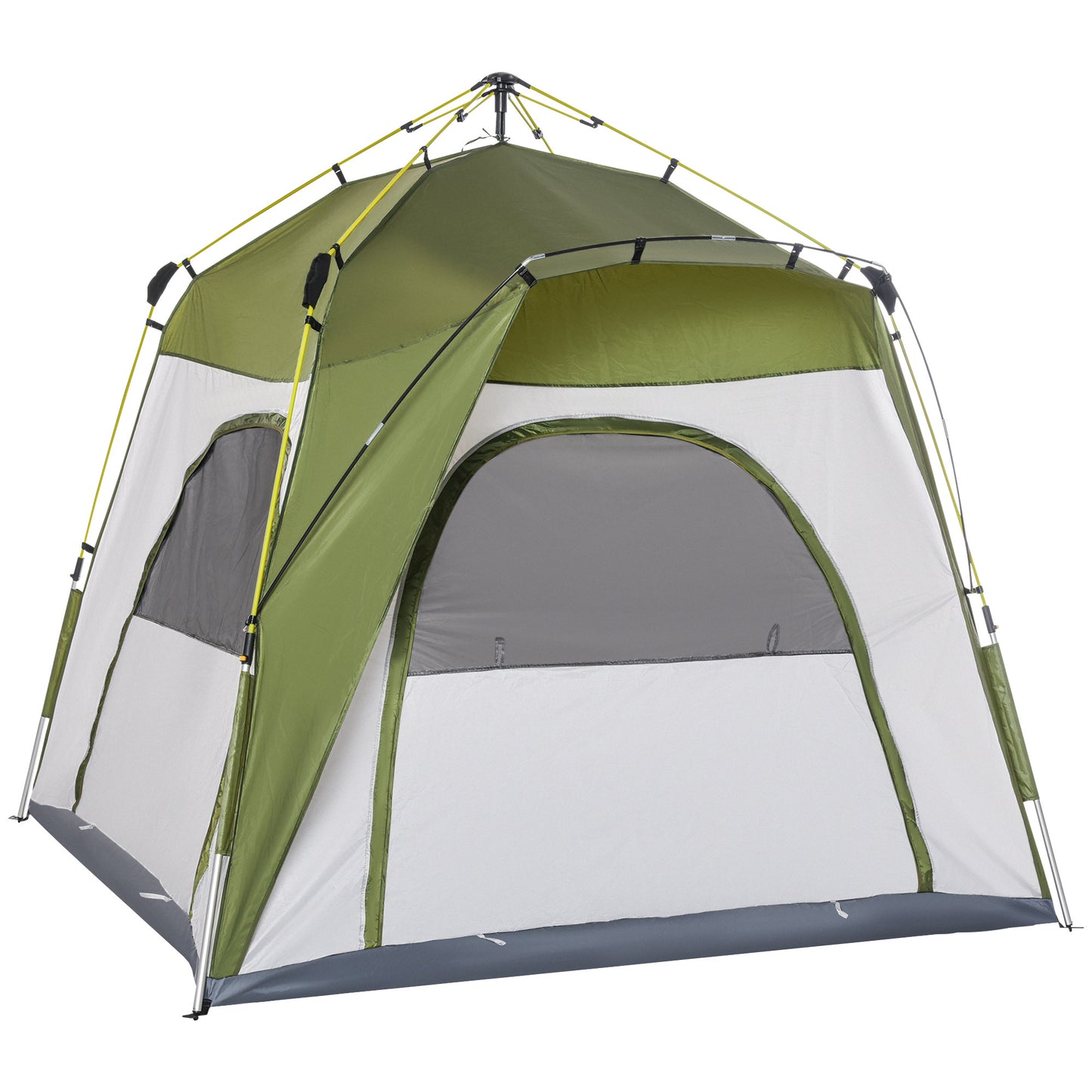 Pop-Up Tent – Kampeertent – Automatische Tent – Snel Opzetten Tent – Outdoor Tent – Waterbestendig – Hydraulisch Mechanisme – 240x240x199 cm – Groen-Grijs