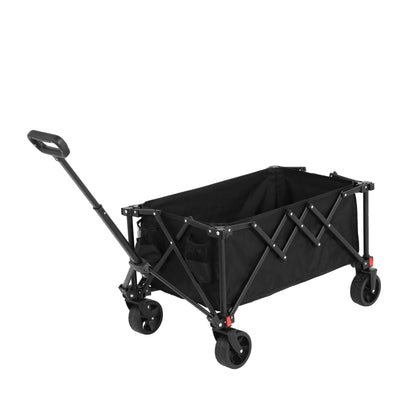 Vouwbare Trolley – Inklapbare Kar – Transportkar – Bolderkar – Handwagen – Zwart – Zware Lasten – Omni-Directionele Wielen