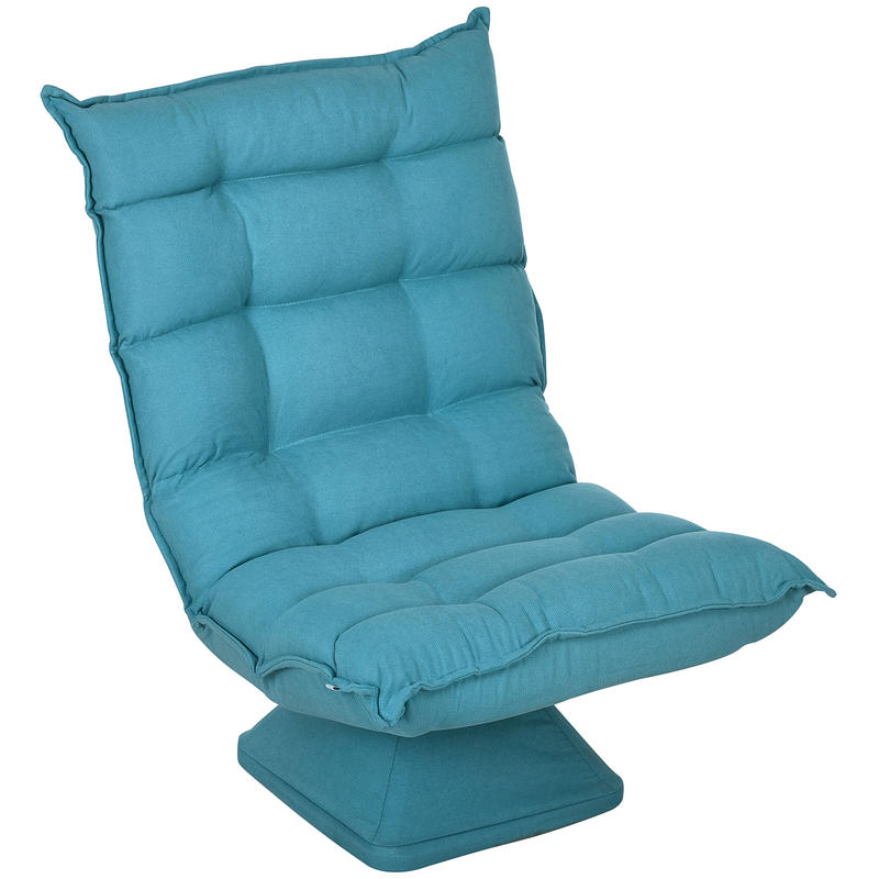 Ligstoel – Loungestoel – Relaxstoel – Tuinstoel – Draaistoel – Verstelbare Rugleuning – 360° Draaibaar – Zacht Gevoerd – Met Metaal Frame