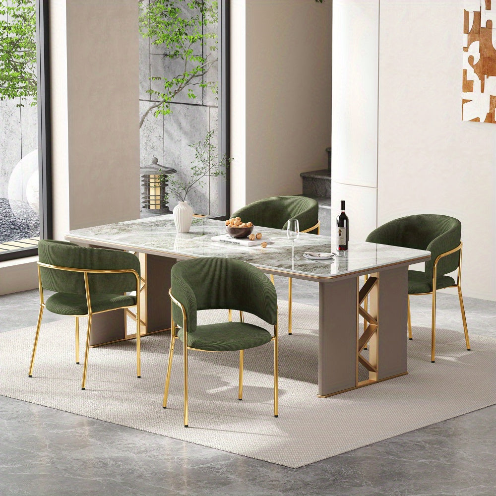 Stoelen – Eetkamerstoelen – Designstoelen – Woonkamerstoelen – Bureaustoelen – Set Van 4 – Corduroy Ribstof – Verstelbare Voeten