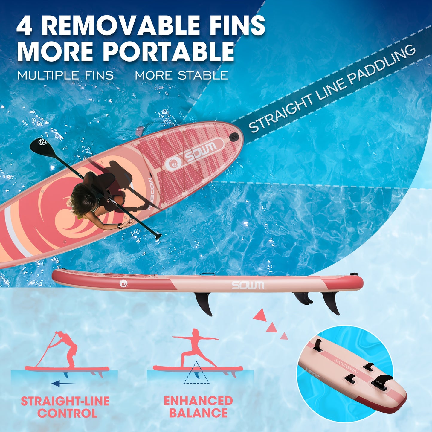 Opblaasbare SUP – Stand-Up Paddleboard – Peddelboard – Waterboard – Paddleboard – Lichtgewicht PVC – Inclusief Pomp