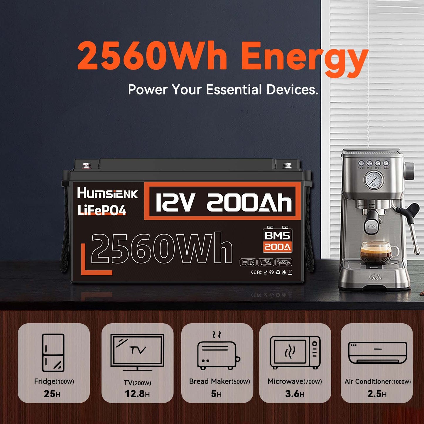 LiFePO4 Accu – Lithium Batterij – Energie Accu – Solar Accu – 12V - 200Ah - Camper Accu – Hoge Capaciteit 2560Wh – Ingebouwd 200A BMS