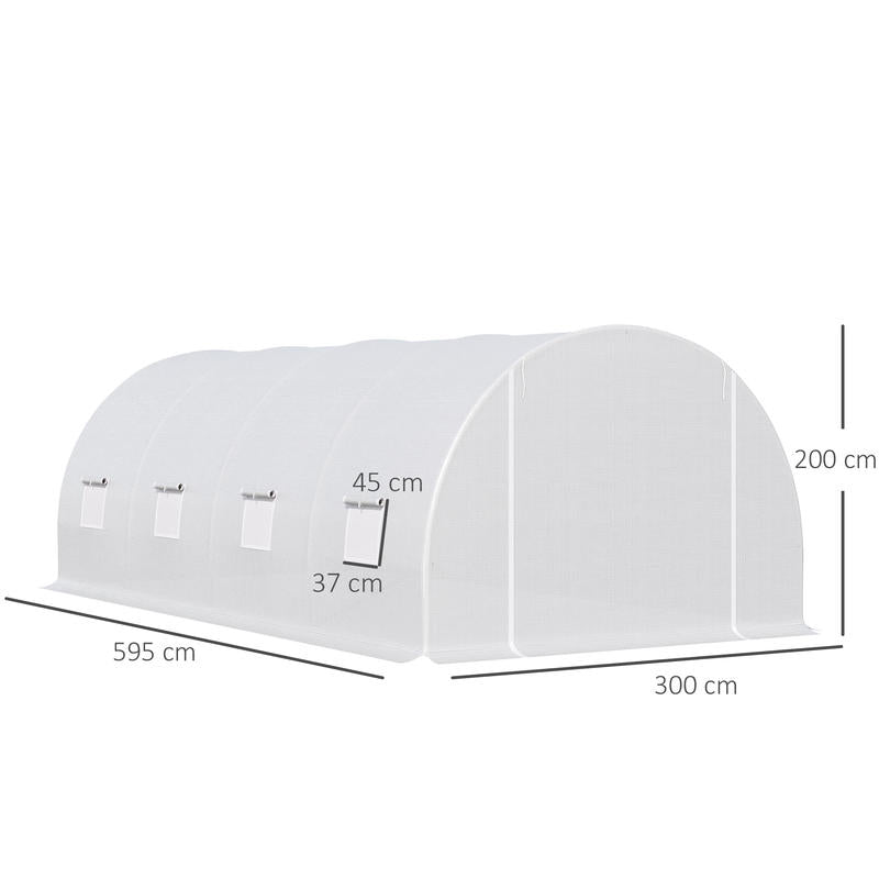 Kippenren – Buitenren – Pluimvee Verblijf – Konijnenhok – Eendenren – Stevig Metalen Frame – Overdekt Dak – Ruim 3x2x2m – Vergrendelbare Deuren
