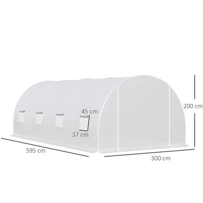Kippenren – Buitenren – Pluimvee Verblijf – Konijnenhok – Eendenren – Stevig Metalen Frame – Overdekt Dak – Ruim 3x2x2m – Vergrendelbare Deuren