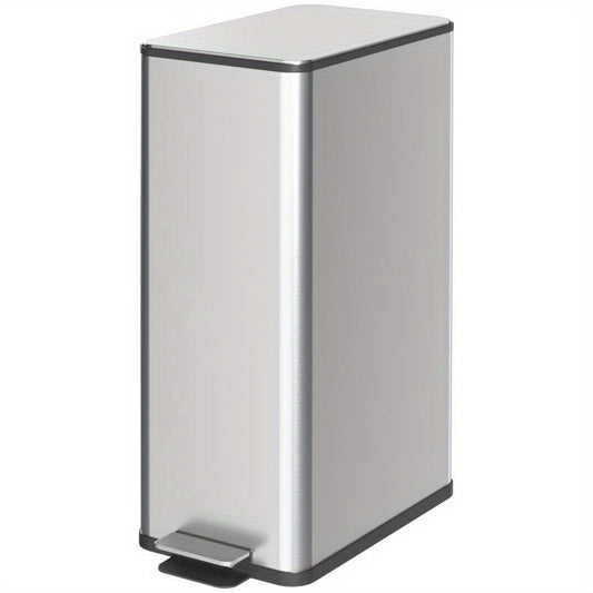 Prullenbak – Afvalemmer – Pedaalemmer – Vuilnisbak – Afvalbak – Roestvrij Staal – 20L Dubbel Vak – Handsfree Voetpedaal – Vierkant Design – Duurzaam & Hygiënisch – 21,5x37,2x57 cm