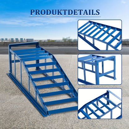 Oplaadrampen – Laadrampen – Hefplateau – Autoliften – Auto Ramps – Draagvermogen 2000 kg – Geschikt Voor Banden Tot 265 mm – Stalen Constructie – Hellingshoek 23 Graden – Blauw