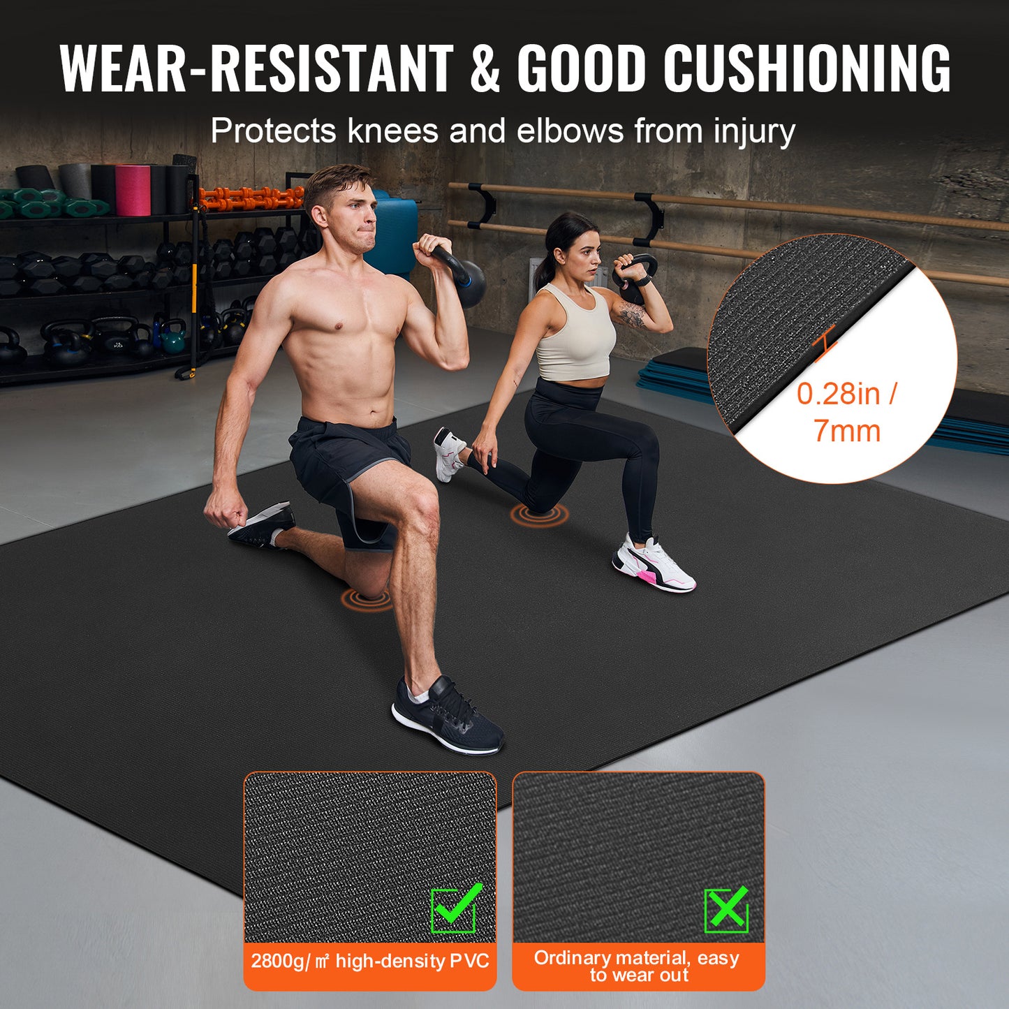 Yogamat – Fitnessmat – Sportmat – Pilatesmat – Trainingsmat – Extra Groot 274x183 cm – Anti Slip PVC 7 mm Dik