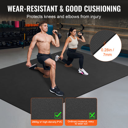 Yogamat – Fitnessmat – Sportmat – Pilatesmat – Trainingsmat – Extra Groot 274x183 cm – Anti Slip PVC 7 mm Dik
