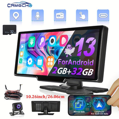CarPlay Multimedia Unit – Android Car Stereo – Auto Radio – Touchscreen Navigatie – Dashboard Head Unit – 17,78 cm Scherm – Draadloze Connectiviteit & Achteruitrijcamera met DVR