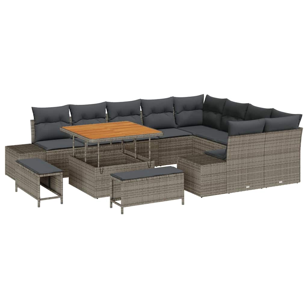 Tuinbank – Buitenbank – Loungeset – Buitenmeubel – Zithoek – 4 Persoons – Weerbestendig Stalen Frame – UV-bestendig Poly Rattan