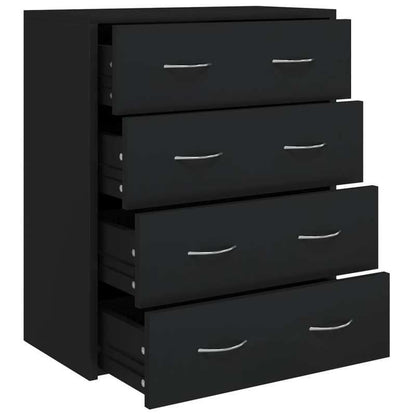 Dressoir – Kast – Ladekast – Opbergmeubel – Sideboard – Zwart – Compact Formaat 60x30,5x71 cm – Duurzaam Hout en Kunststof