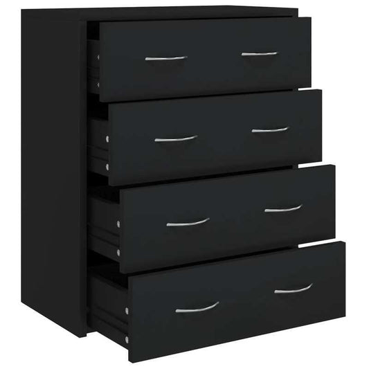 Dressoir – Kast – Ladekast – Opbergmeubel – Sideboard – Zwart – Compact Formaat 60x30,5x71 cm – Duurzaam Hout en Kunststof