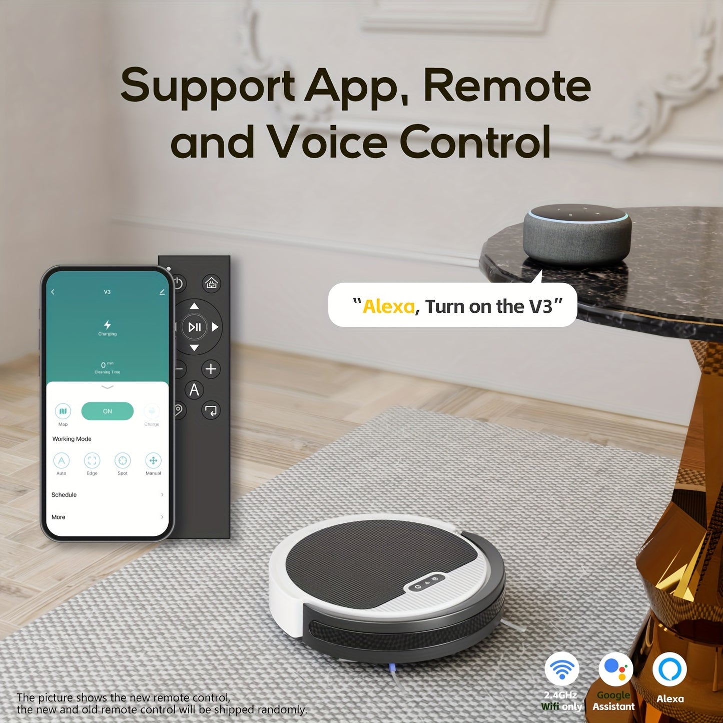Robot Vacuum, 4000Pa Strong Suction, 2.4G WiFi/APP/Alexa, 120 Min Runtime, Self-Charging Robotic Vacuum Cleaner, Slim, Quiet, 4 Cleaning Modes Ideal for Pet Hair, Hard Floors, Black White