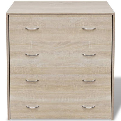 Opbergkast – Dressoir – Ladekast – Sideboard – Kast – 4 Laden – 60 x 30,5 x 71 cm – Eikenhout – Multifunctioneel display en opbergruimte