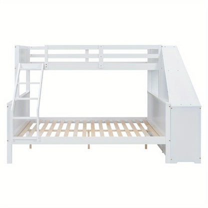Stapelbed – Hoogslaper – Halfhoogslaper – Bunkbed – Kinderbed – Met Werkplek – Ruime Opbergruimte – Veiligheidshekken – Wit – 90x200 En 140x200 Cm