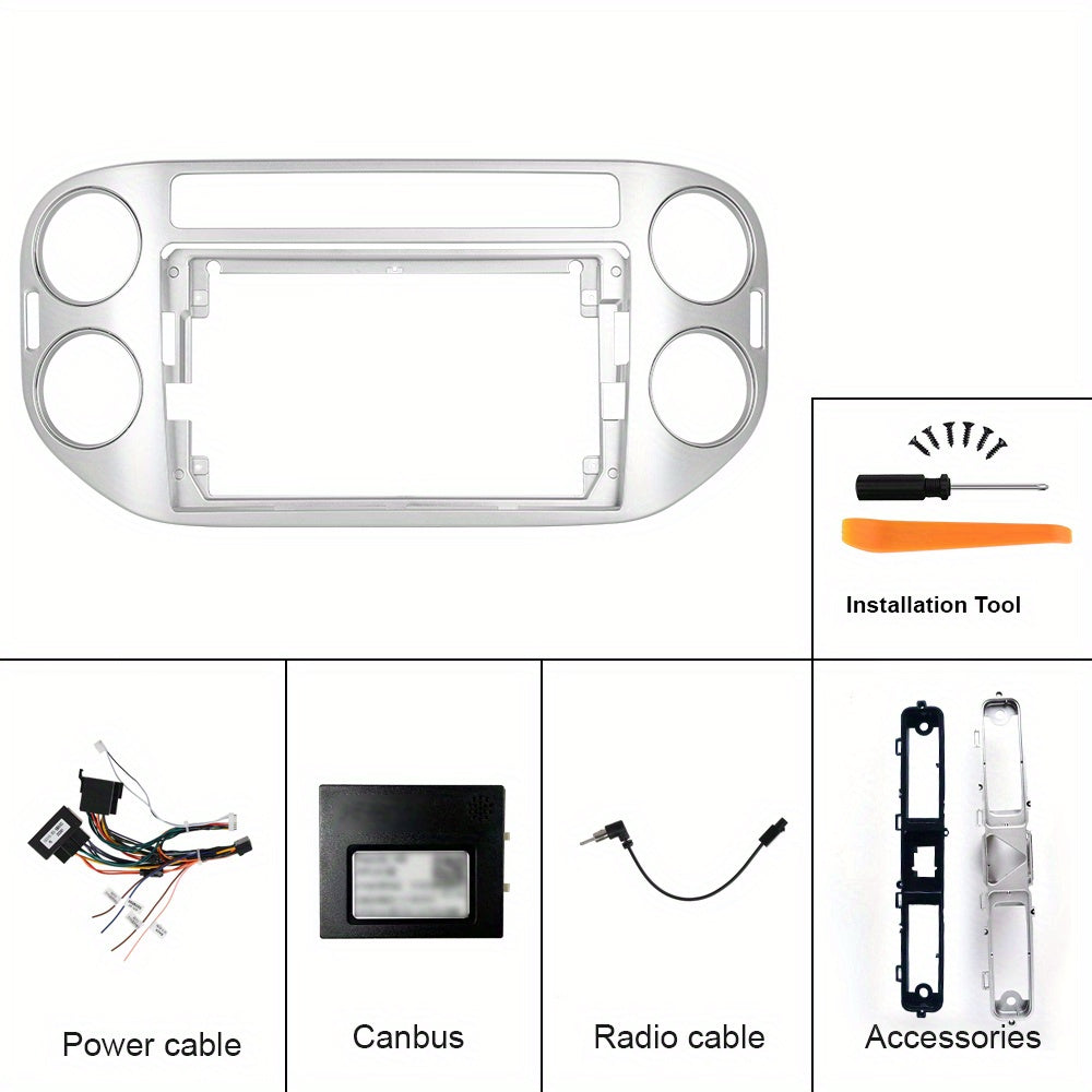 PODOFO Android 13 Car Radio For Volkswagen Tiguan 2010-2015, 22.86 cm 2 DIN Touchscreen with Wireless Carplay Android Car, B/ T GPS WiFi 59UI RDS Mic Reversing, Without Battery