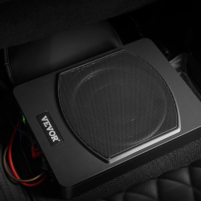 Subwoofer – Auto Subwoofer – Bass Speaker – Powered Subwoofer – Ultra Slanke 10 Inch Subwoofer – 120W RMS / 240W Pieken – Aluminium Behuizing & Onder Stoel Montuur