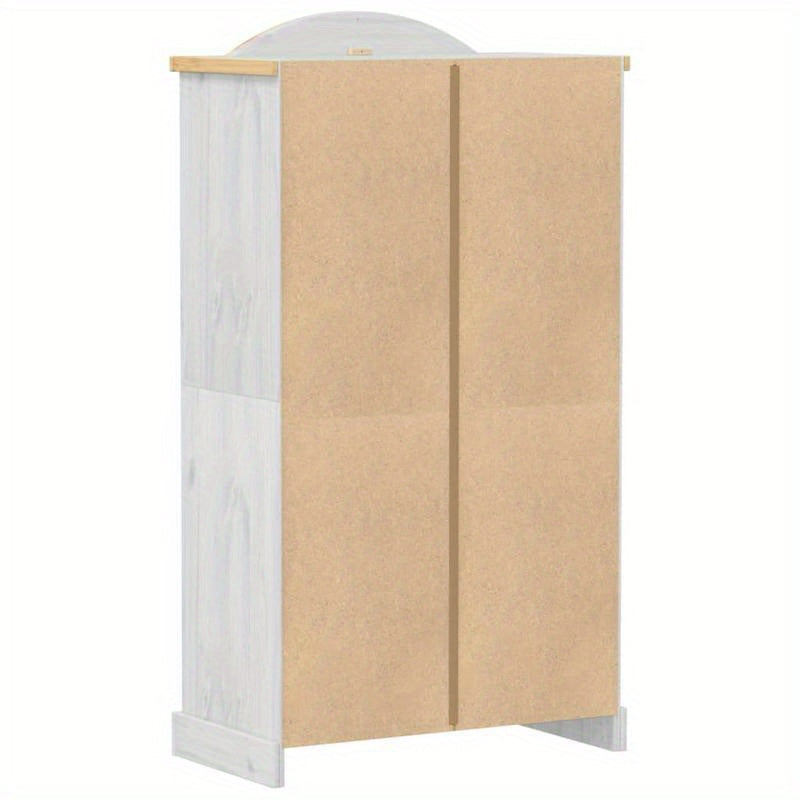 Kledingkast – Garderobekast – Kleerkast – Opbergkast – Kast – Wit – Massief Grenenhout – Compact 102x52x186 cm