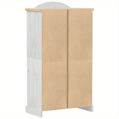 Kledingkast – Garderobekast – Kleerkast – Opbergkast – Kast – Wit – Massief Grenenhout – Compact 102x52x186 cm