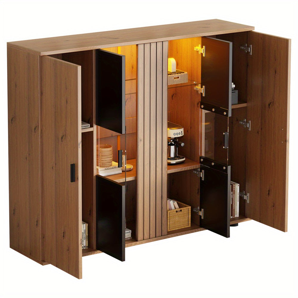 Dressoir – Buffet – Sideboard – Opbergkast – Commode – 140x35x113 cm – Verstelbare Vakken – 4 Deuren