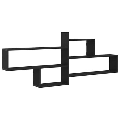 Wandplank – Muurplank – Schap – Opbergplank – Displayplank – Zwarte Eikenhout Look – Modern Europees Design – 167,5x18x68 cm – Eenvoudige Wandmontage