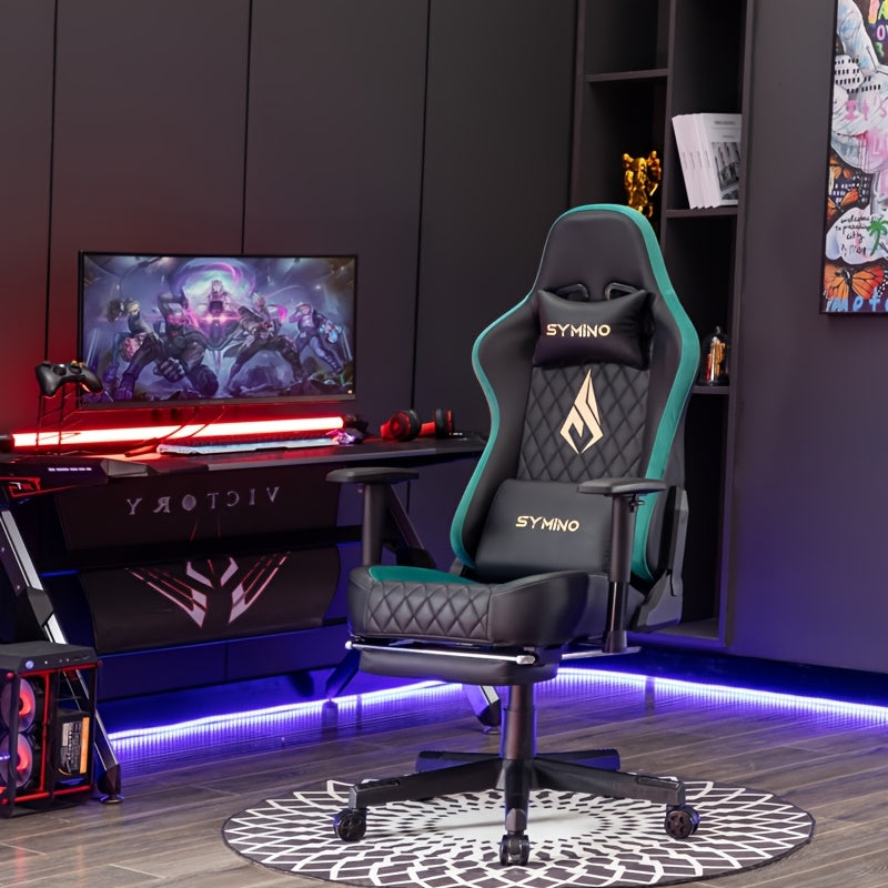 Gamingstoel – Bureaustoel – Computerstoel – Werkstoel – Gamestoel – Ergonomisch Met Memory Foam Zitting – Verstelbare Armleuningen Grijs