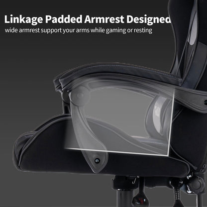 Gamingstoel – Gamestoel – Gaming Chair – Game Stoel – Bureaustoel – Ergonomisch Ontwerp – Verstelbare Hoogte & Kantelfunctie – Rood/Zwart