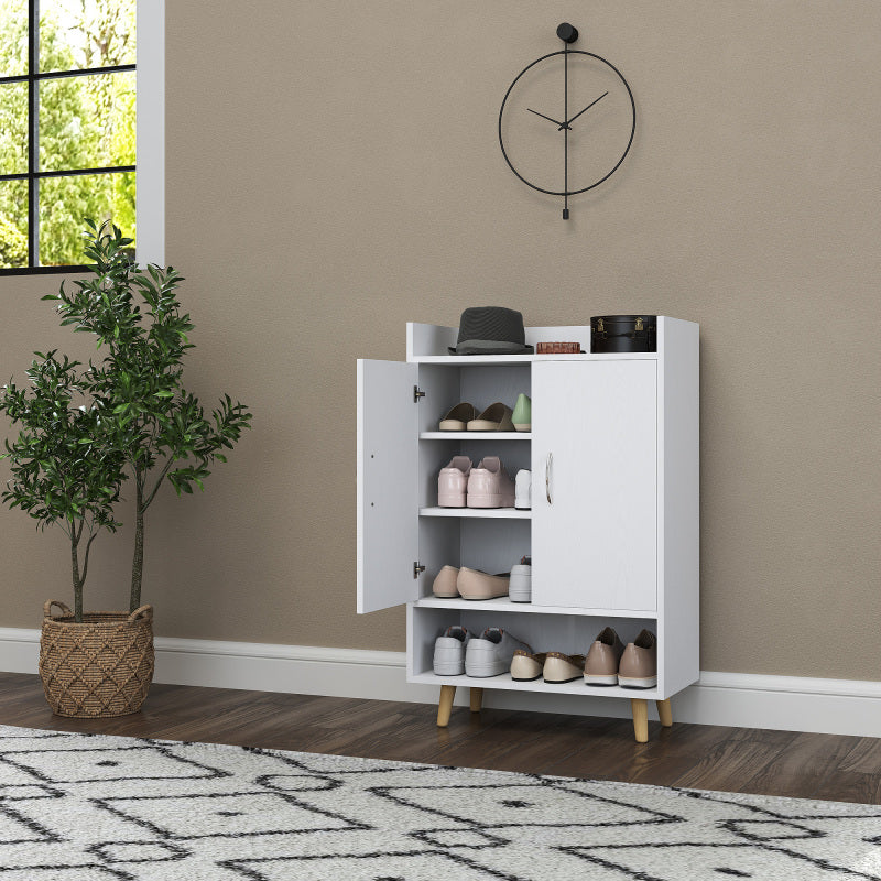 Schoenenkast – Schoenopberger – Schoenrek – Schoenenschuif – Schoenmeubel – Wit – Compact 12 Paar – Duurzaam Hout