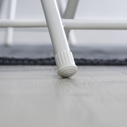 Vouwstoel – Opklapbare Stoel – Klapstoel – Eetkamerstoel – Witte Stoel – Set Van 4 – Kunstleren Zitting – Hoog Zitvlak 49 Cm
