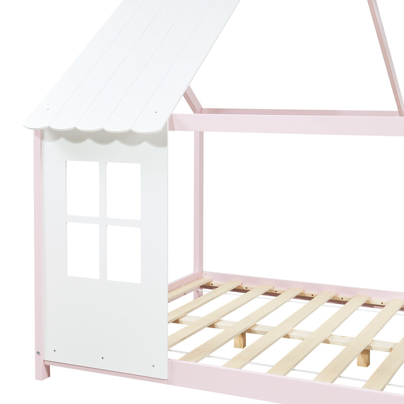 Kinderbed – Kinderbedden – Eenpersoonsbed – Peuterbed – Huisbed – Massief Hout – Semi-Open Design – Geschikt Voor Matras 90x200 cm – Diverse Kleuren